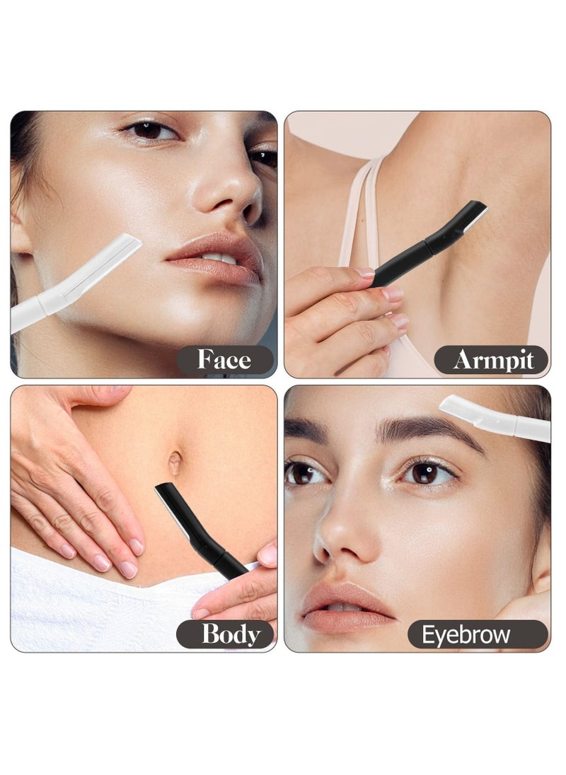 Elaimei 8 pieces individually packed black and white women's facial razors, tools, eyebrow shavers, peach fuzz and eyebrow epilators, facial shavers for exfoliating and refreshing skin  - Image 2