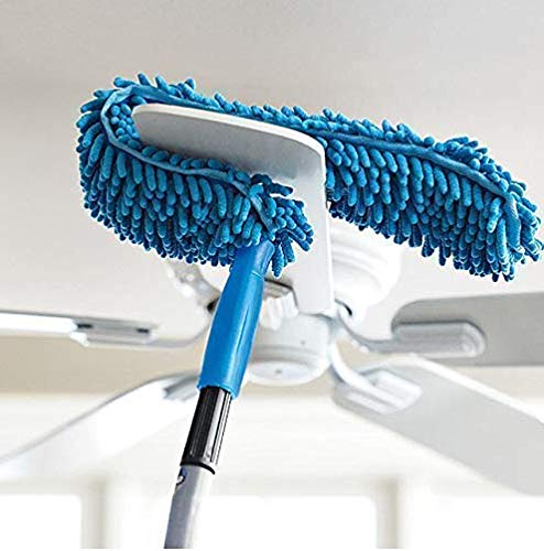 JHEPCOIN Flexible Microfiber Cleaning Duster Fan Cleaner Fan mop with Extendable Rod for Home Office Car Fan Dusting Tools Multicolor