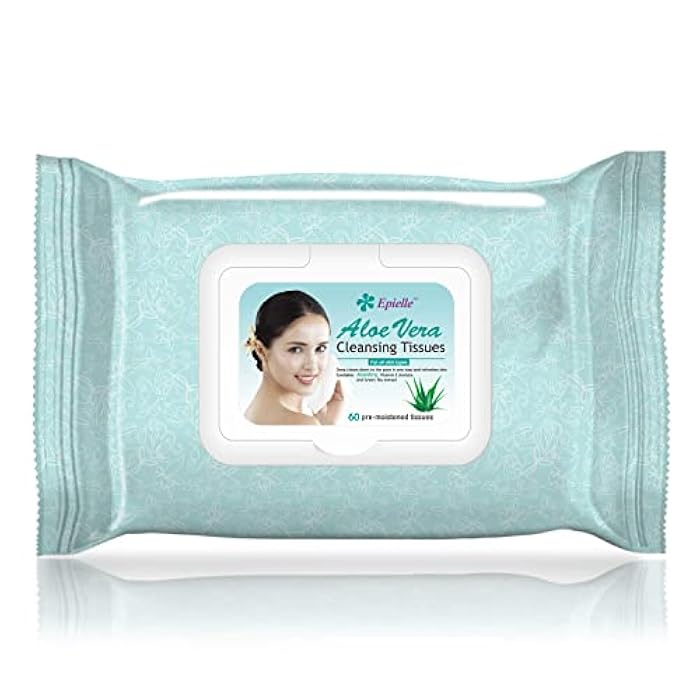 Epielle Makeup Remover Wipes, Remove Waterproof Mascara, Gentle Daily Facial Cleanser Towelettes with Collagen, Cucumber & Argan Oil, Stocking Stuffers, 60 Count (Pack of 4) - Image 4