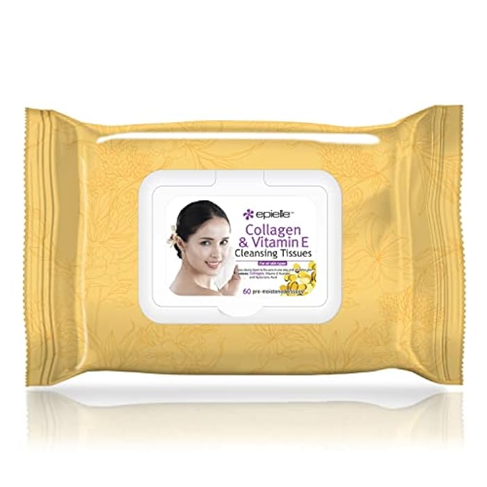 Epielle Makeup Remover Wipes, Remove Waterproof Mascara, Gentle Daily Facial Cleanser Towelettes with Collagen, Cucumber & Argan Oil, Stocking Stuffers, 60 Count (Pack of 4) - Image 2