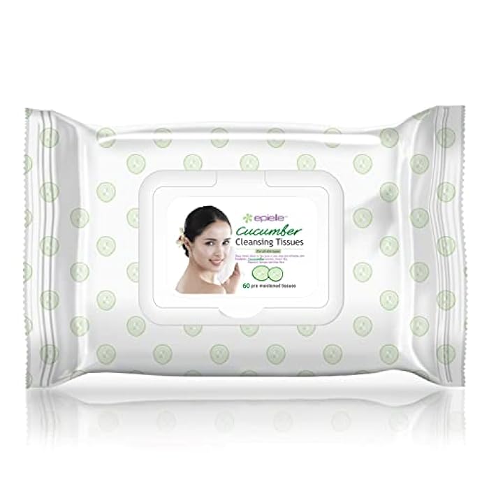 Epielle Makeup Remover Wipes, Remove Waterproof Mascara, Gentle Daily Facial Cleanser Towelettes with Collagen, Cucumber & Argan Oil, Stocking Stuffers, 60 Count (Pack of 4) - Image 5