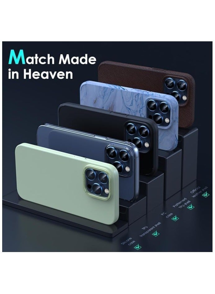 ELTRAZONE Camera Lens Protector for iPhone 15 Pro/iPhone 15 Pro Max, [1 Step Installation Tray] Tempered Glass Screen Protector Metal Individual Camera Cover Accessories Case (Blue Titanium) - Image 4