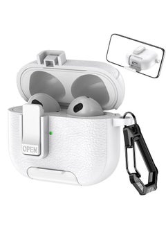 Case For AirPods 3 Leather Texture Wireless Earphones Case with Hook & Holder