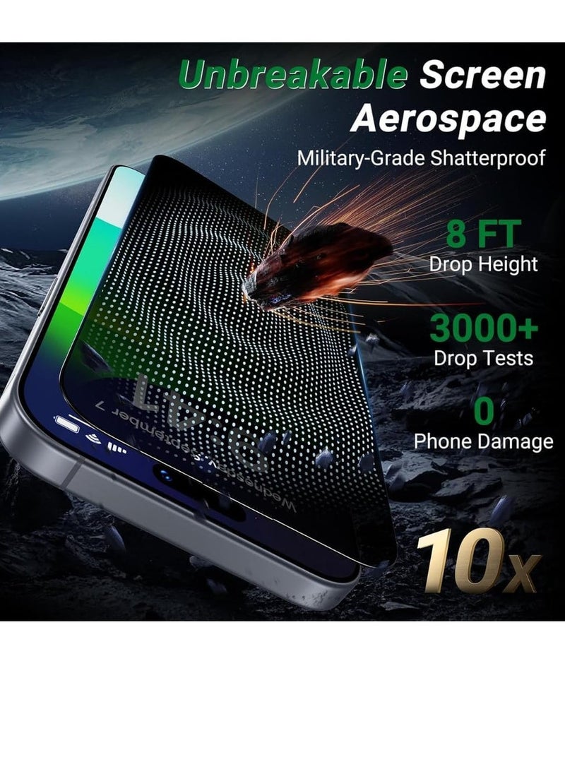 Raxoom Privacy Screen Protector for iPhone 16 Pro Max â€“ Anti-Spy Tempered Glass, 9H Hardness, 9D Full Coverage, Auto-Align Frame, 2-Pack - Image 3