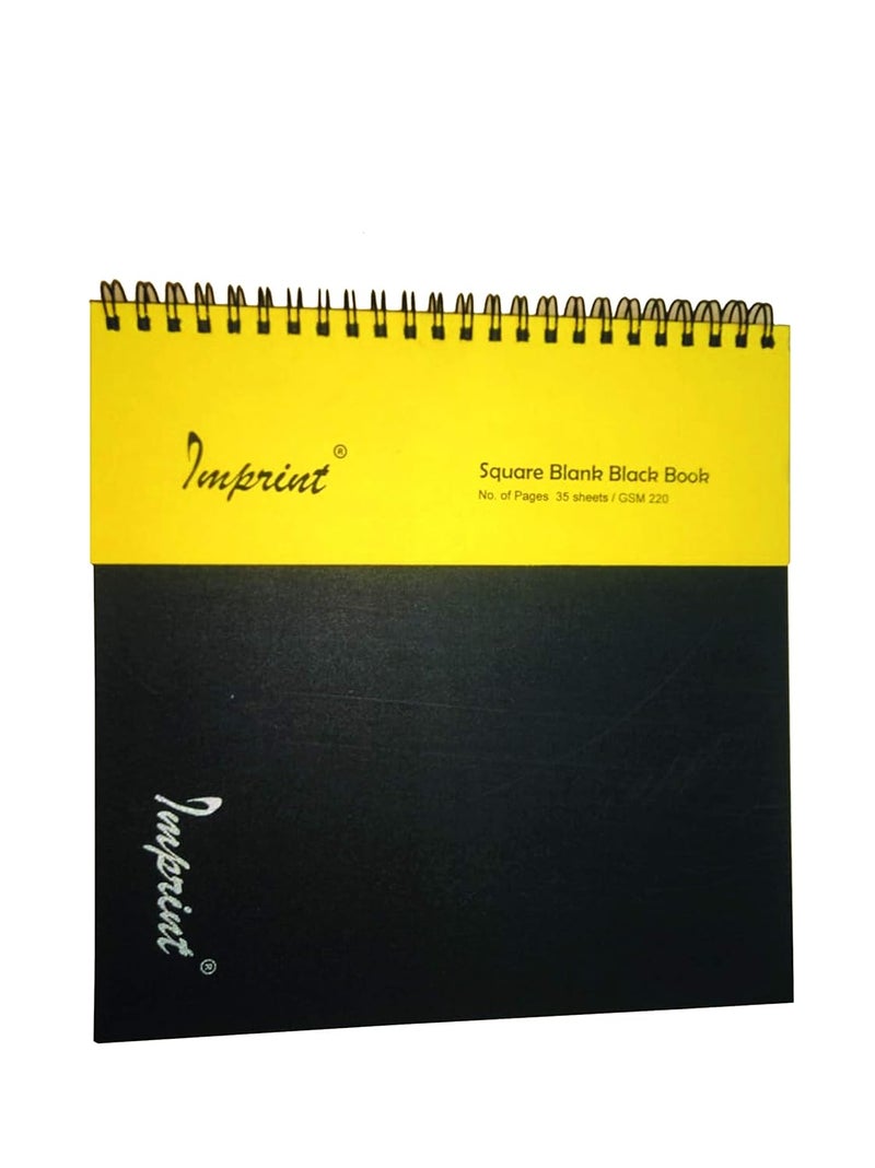 Imprint Spiral Bound Black Scrapbook (21 CM X 21 CM)/ 8.25 INCH X 8.25 INCH Size with 35 Black Sheets(Pack of 1 Book) - Image 5