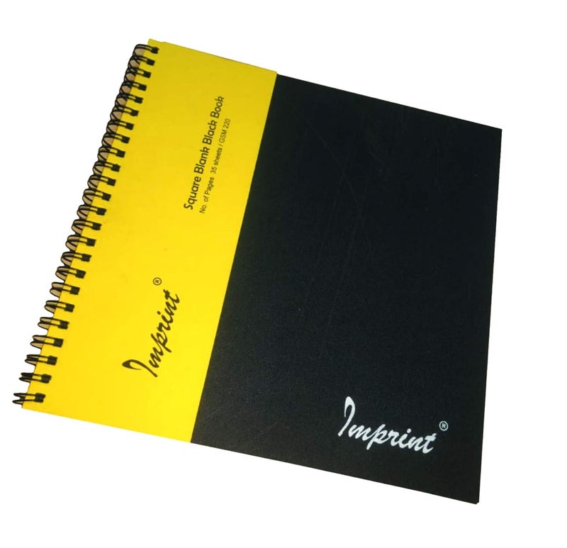Imprint Spiral Bound Black Scrapbook (21 CM X 21 CM)/ 8.25 INCH X 8.25 INCH Size with 35 Black Sheets(Pack of 1 Book) - Image 4