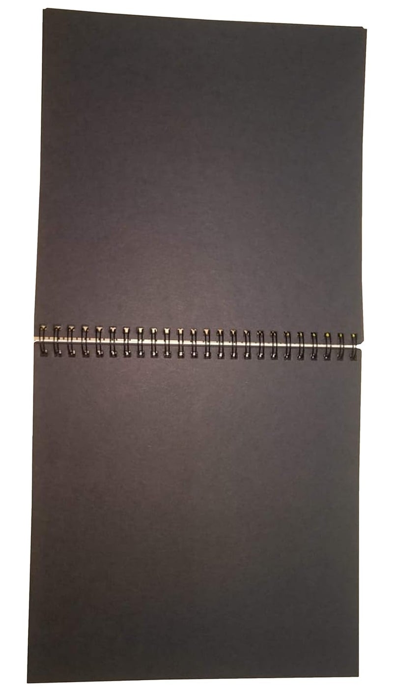 Imprint Spiral Bound Black Scrapbook (21 CM X 21 CM)/ 8.25 INCH X 8.25 INCH Size with 35 Black Sheets(Pack of 1 Book) - Image 2