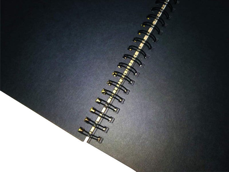 Imprint Spiral Bound Black Scrapbook (21 CM X 21 CM)/ 8.25 INCH X 8.25 INCH Size with 35 Black Sheets(Pack of 1 Book) - Image 3