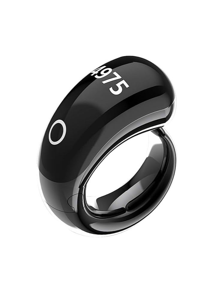 Smart Ring, Wireless Charging, Touch Buttons, 5 Interchangeable Sizes, 999999 Max Count (Black) - Image 1