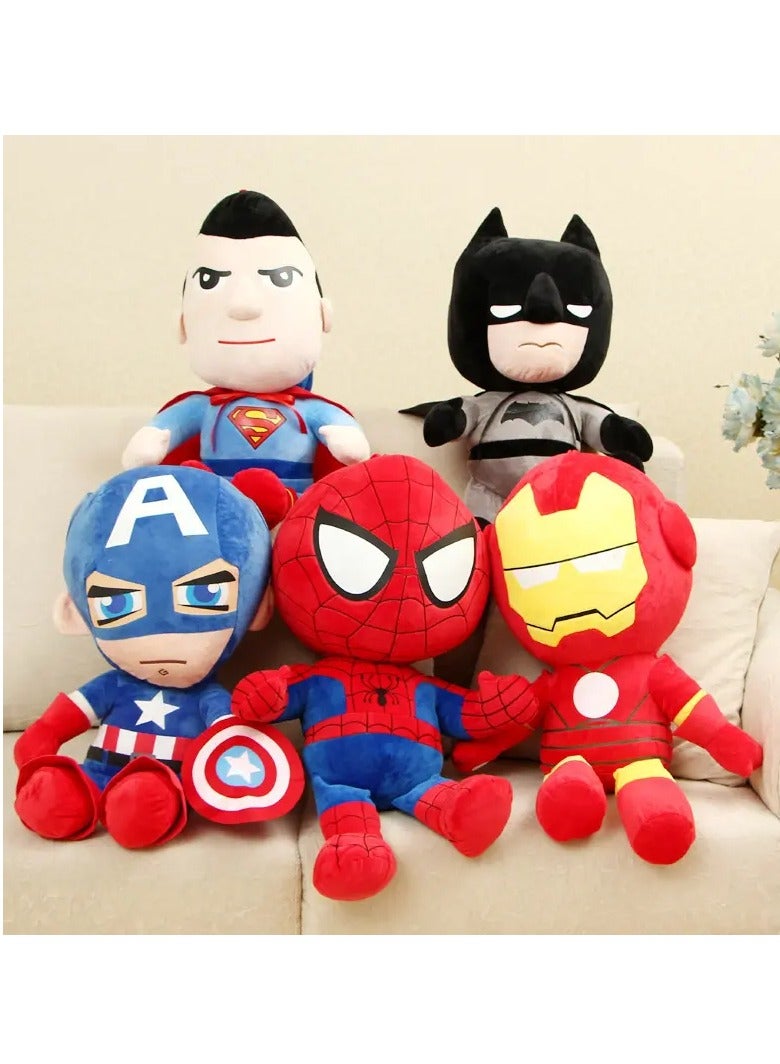 5 Pieces Of Superhero-Shaped Stuffed Dolls, Size 30 Cm (Various Shapes), Wonderful Gifts For Children For Fans Of Spider-Man, Batman And Superman - Image 1