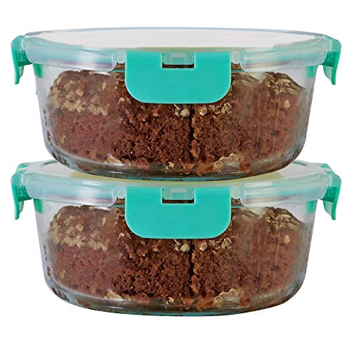 Allo FoodSafe Glass Containers with Lids with Break Free Lock, Oven & Microwave Safe Containers,Borosilicate Meal Prep Glass Food Storage Containers for Kitchen, Leak Proof, Set of 2, 930ml - Image 1