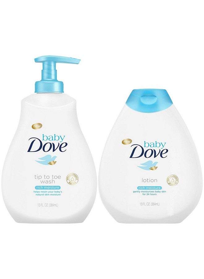 Baby Dove Baby Dove Rich Moisture Bundle, Tip to Toe Wash and Lotion, 13 Ounce Each