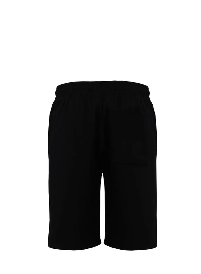 Selene Black Men Logo Detail Casual Shorts with Drawstring for Men | Best Price UAE