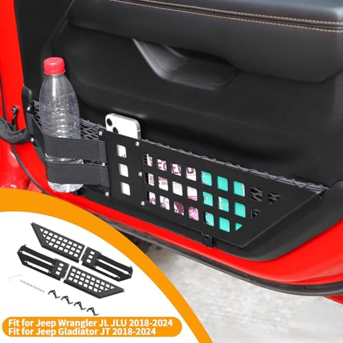 Hoolcar Front Door Storage Pockets, Door Side Insert Organizer Box Flexible Door Net Pocket Replacement Fit for Jeep Wrangler JL JLU & Gladiator JT 2018-2024, Interior Accessories - Image 3