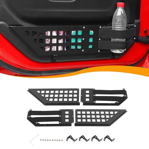 Hoolcar Front Door Storage Pockets, Door Side Insert Organizer Box Flexible Door Net Pocket Replacement Fit for Jeep Wrangler JL JLU & Gladiator JT 2018-2024, Interior Accessories - Image 1