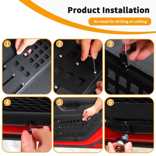 Hoolcar Front Door Storage Pockets, Door Side Insert Organizer Box Flexible Door Net Pocket Replacement Fit for Jeep Wrangler JL JLU & Gladiator JT 2018-2024, Interior Accessories - Image 5