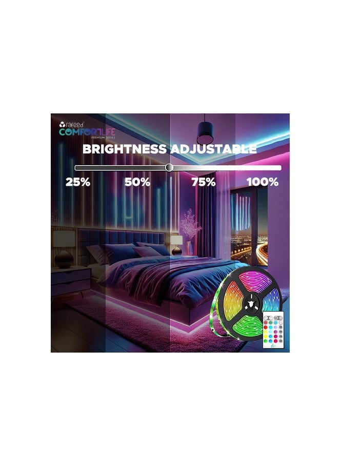 Rafeed Comfortlife Smart RGB LED Strip Light 2M, WiFi + Bluetooth, TUYA App Control, Alexa & Google Assistant Compatible, Dimmable, 6W, 100lm, IP20 - Image 3