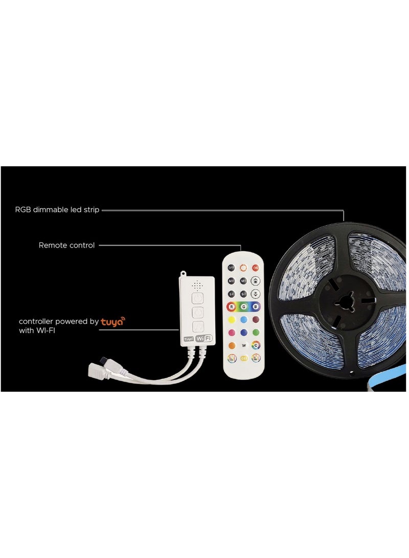 Rafeed Comfortlife Smart RGB LED Strip Light 2M, WiFi + Bluetooth, TUYA App Control, Alexa & Google Assistant Compatible, Dimmable, 6W, 100lm, IP20 - Image 2