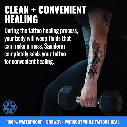 Saniderm Tattoo Aftercare Bandage 3 Sheets (Medium Pack, 6 in x 8 in) – Convenient, Faster Tattoo Healing and Protection – Sterile, Waterproof, and Latex-Free - Image 5
