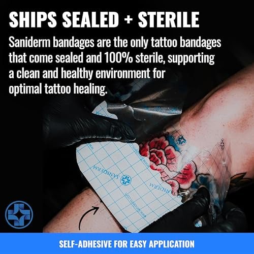 Saniderm Tattoo Aftercare Bandage 3 Sheets (Medium Pack, 6 in x 8 in) – Convenient, Faster Tattoo Healing and Protection – Sterile, Waterproof, and Latex-Free - Image 4