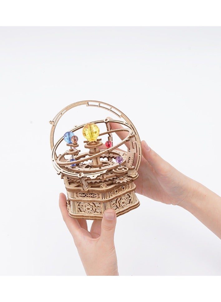 Robotime ROKR Starry Night Mechanical Music Box AMK51, Assembly Brain Teaser 3D Wooden Puzzle DIY Build Model Crafts Kits, Unique Home Decor Birthday Gifts for Teens or Adults - Image 5