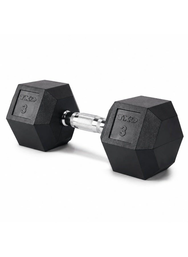 Tri Grip Hex Dumbbells 3lbs | Durable Rubber Free Weights for Toning & Fitness Training