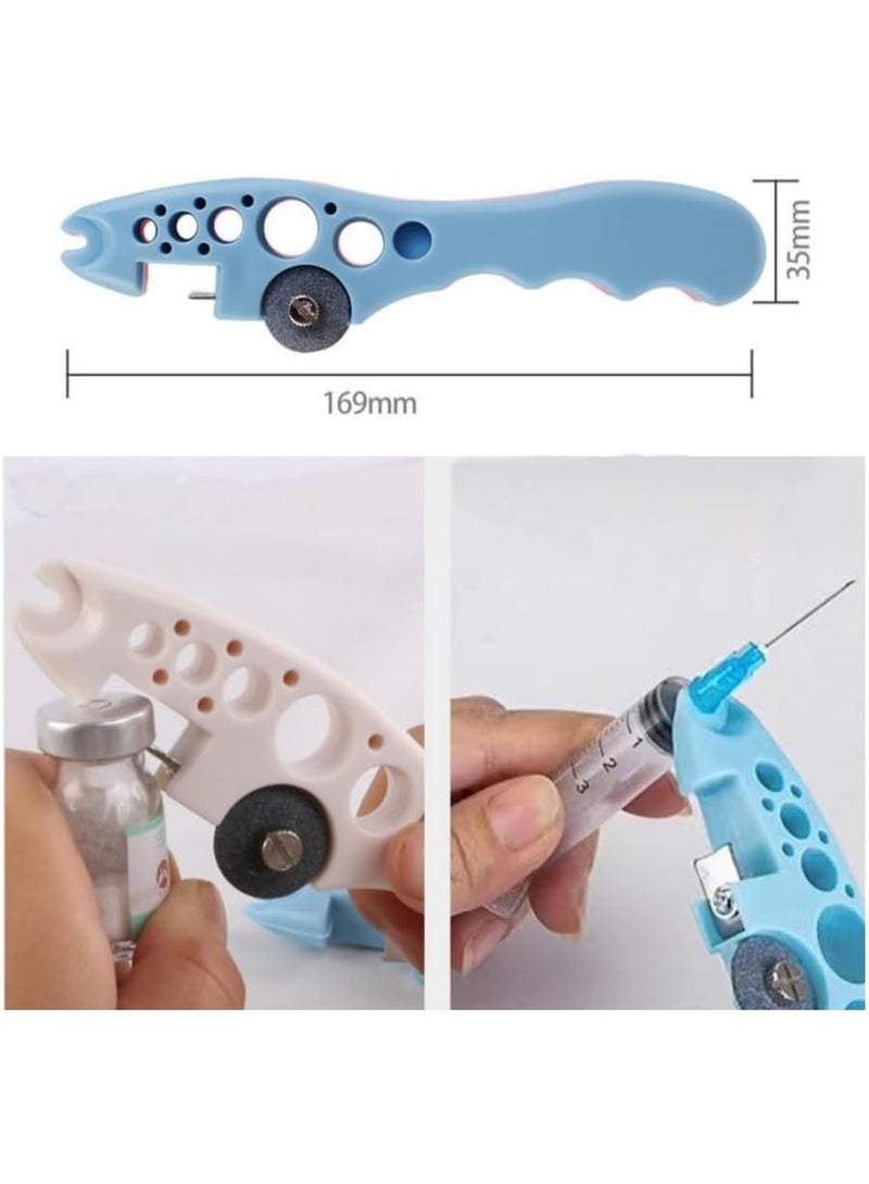 Ampoule Bottle Cutter Ampule Breaker Vial Opener Ampoule Cutting Tool Device Pill Cutter,2 Replaceable Grinding Wheels Pharmacy Spatula,Pill Cutter for Small Pills,Vial decapper,Pill Splitter - Image 4