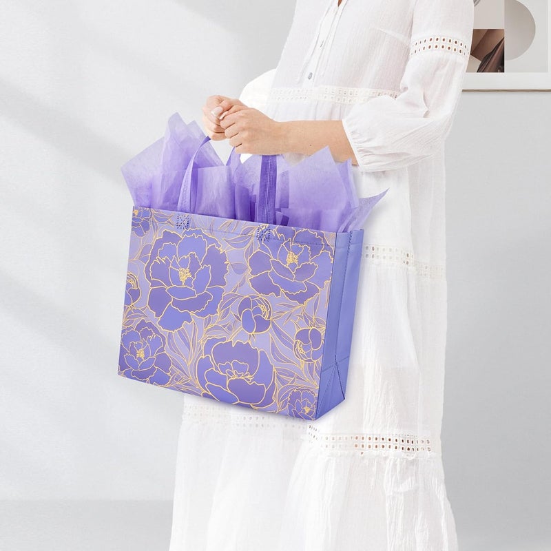 YANGTE 2 Pack 13" Large Floral Gift Bags with Greeting Card and Tissue Paper - Image 5