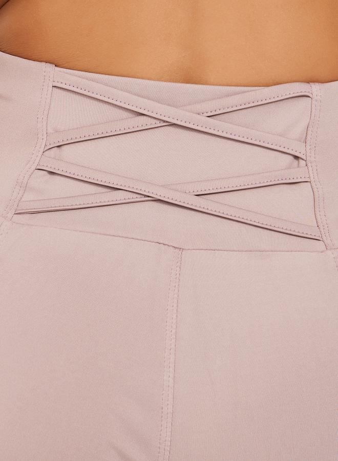 Styli Criss Cross Strap Detail Back Waistband Leggings - Image 4