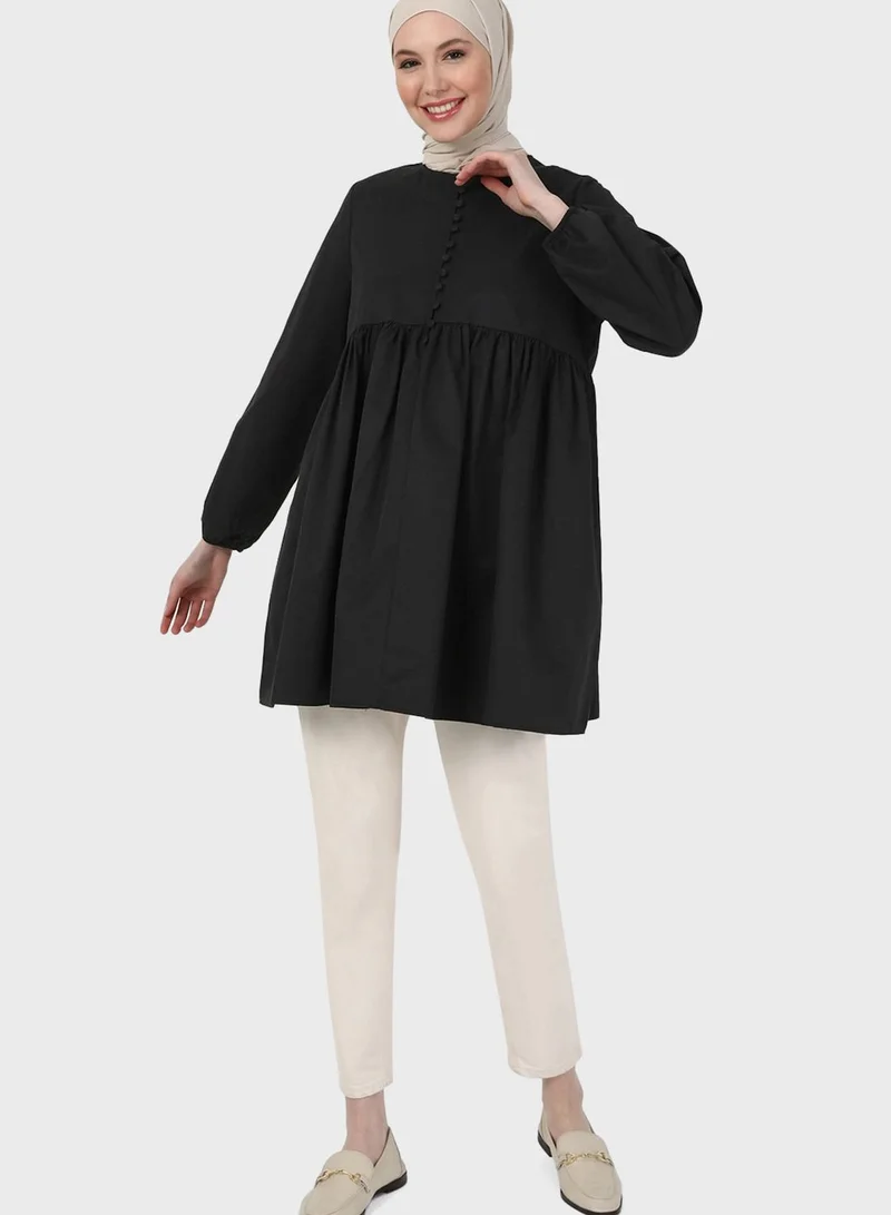 Refka by modanisa Puff Sleeve Tiered Tunic