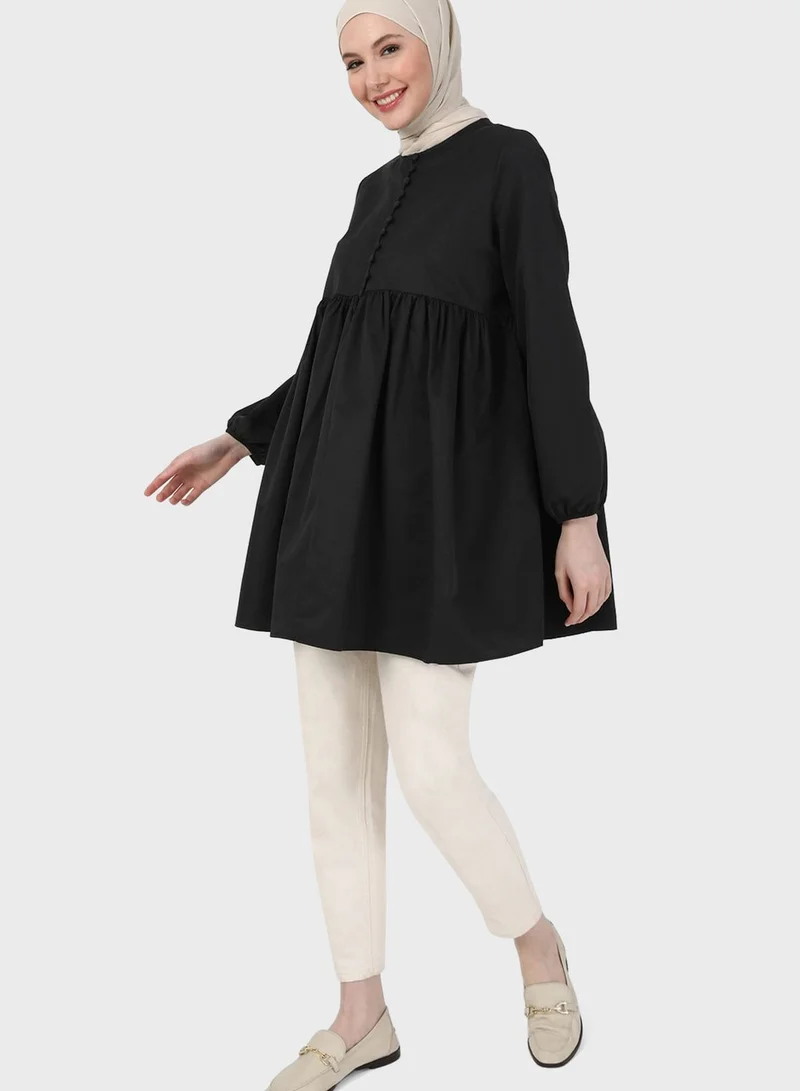Refka by modanisa Puff Sleeve Tiered Tunic