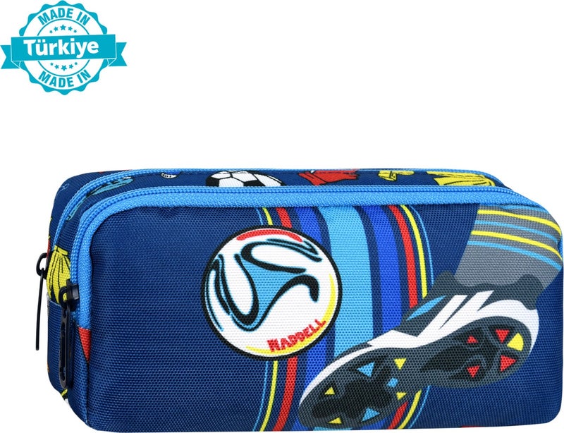 Niss Store Licensed Navy Blue Football Patterned 2 Pocket Pencil Case - Image 2