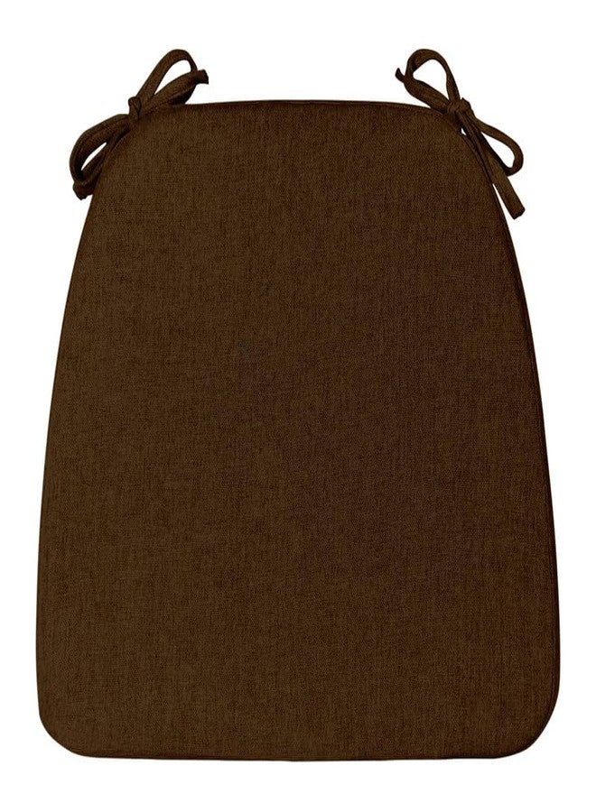 MIDLADE Chair Cushions Set of 1, D-Shaped Seat Cushion for Chair, Non Slip Chair Pads with Ties, 17" x 16" x 2", 40D Foam, Removable Washable Cover, Seat Cushions for Kitchen Chairs, Brown - Image 1