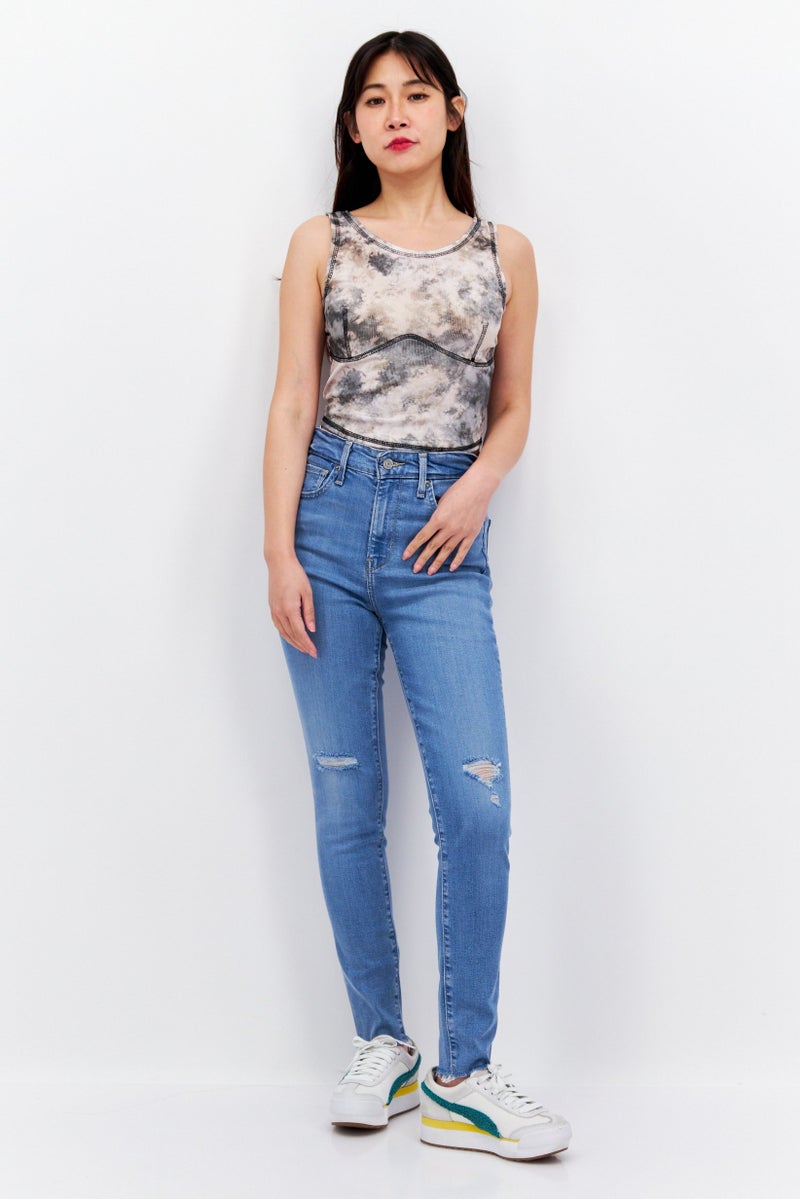 Levi's Women Skinny Fit Rip Stretchable Jeans, Light Blue - Image 4