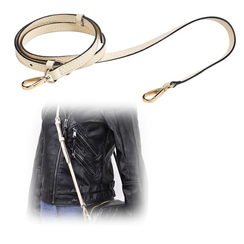 Live Up حزام حقيبة يد من الجلد الطبيعي LIVE UP كامل الحبة بديل لحقيبة الكتف (بيج) - Image 1