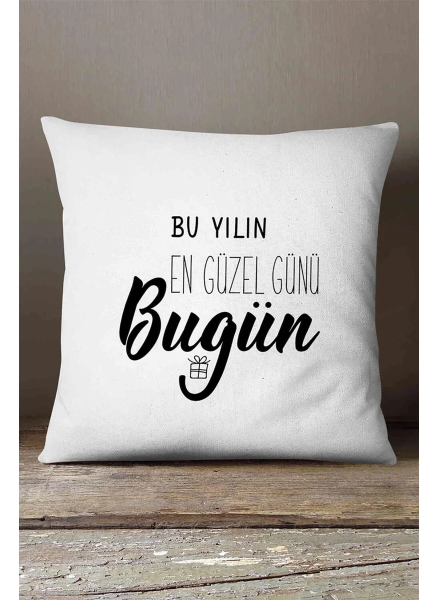 İnsense Home Velvet Babyface White Black Written Decorative Digital Print Throw Pillow Pillow Case - CGH476