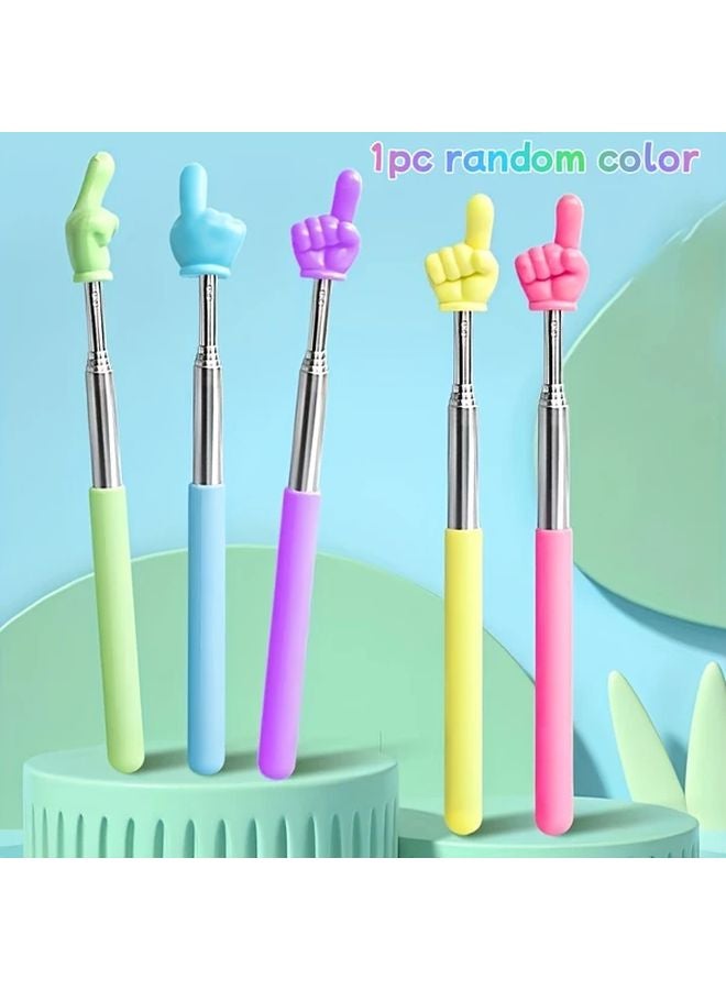 Telescopic Teacher Pointer Extendable Hand Index Finger Rod 1pc Random Color - Image 1