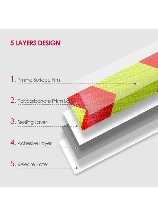 LAMAY 2 PACK Reflective Tape of Arrow Caution Water-proof High Visibility,Hazard Caution Warning Adhesive Tape Outdoor for Floor Marking, Trailers, Trucks, Cars?Boats (Size : A) - Image 3