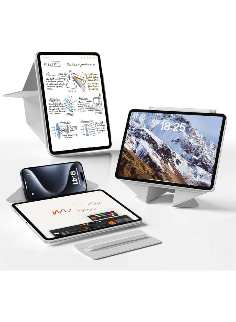Rock Pow Magnetic Case for iPad 11th (A16) Gen 11-in 2025 Case/Case for iPad 10th Gen 10.9-in 2022 Strong Magnetic Attachment Ergonomic Leg Rest Design,Versatile Multi-Angle Viewing Hidden Pencil Holder, Cover for iPad 10th Gen 10.9 Inch 2022/iPad 11th (A16) Gen 11" 2025 Auto Wake/Sleep,(Grey) - Image 1