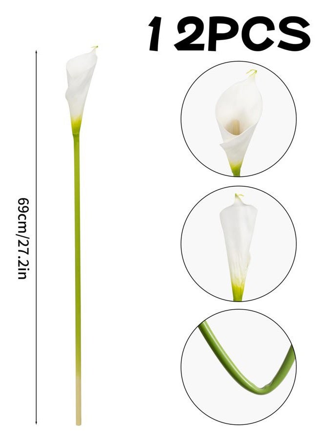 DuHouse 12pcs Calla Lilies Artificial Flowers,26" Long Stem Large Lily Flowers,Real Touch Cally Lilies for Tall Party Wedding Bridal Bouquet Home Decor Centerpiece(Vase Not Included) - Image 5