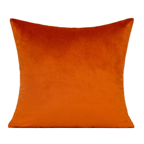 VAKADO Burnt Orange Fall Throw Pillow Covers 18x18 Decorative Outdoor Thanksgiving Autumn Couch Rust Velvet Decor Cushion Cases Home Decoration for Porch Patio Sofa Bedroom Car Set of 2 - Image 2