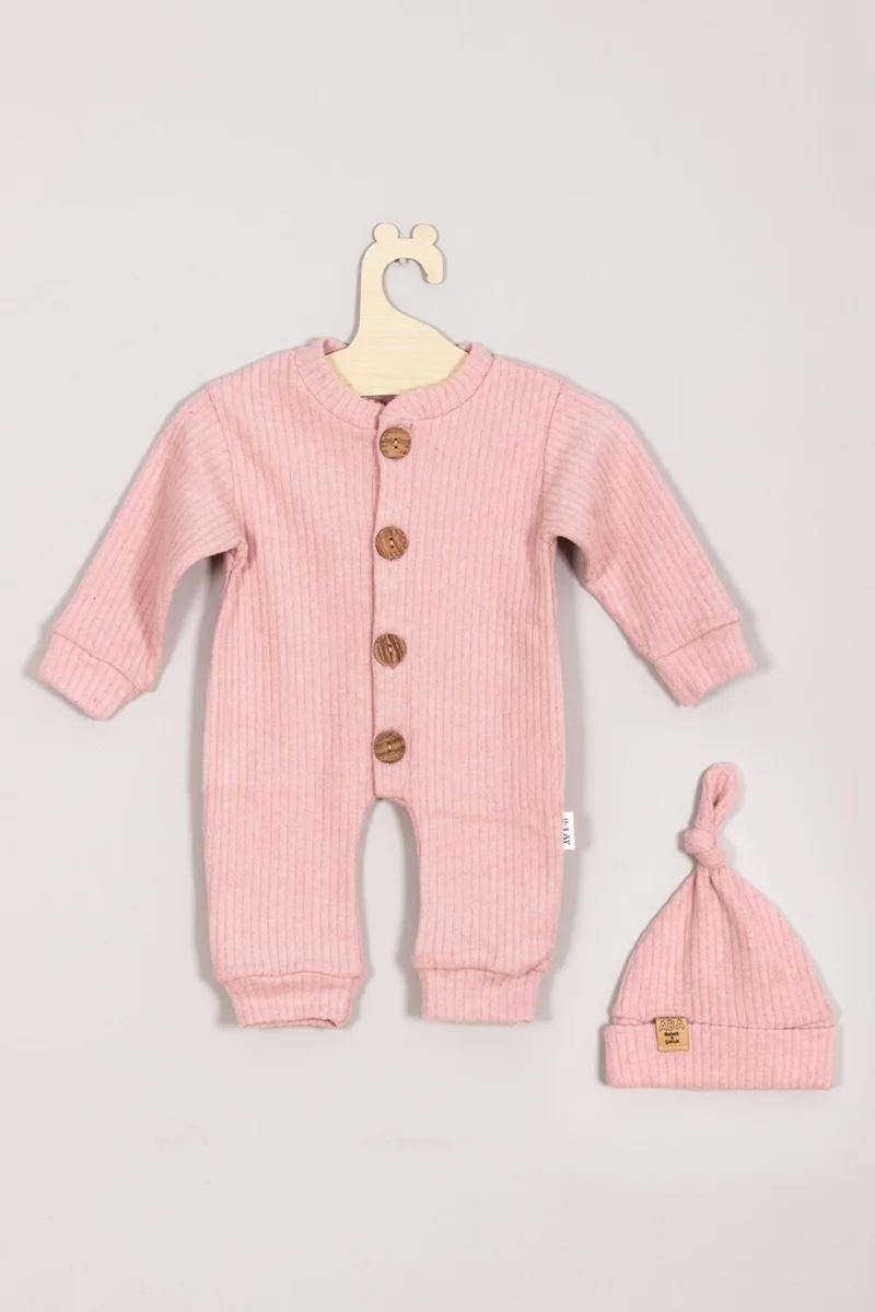ادا بيبيك تشوكوك Ada Baby Kids Cotton Wooden Buttoned Corduroy Style Hat Baby Romper