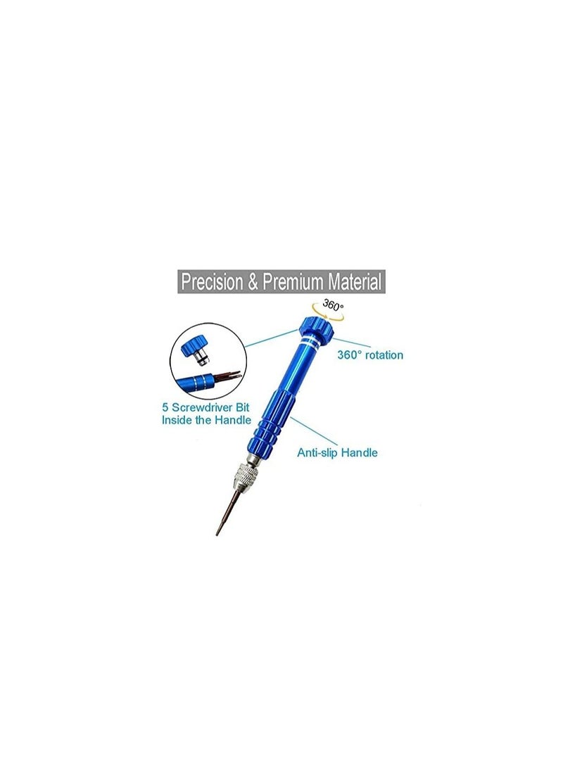 Y&D - Precision Screwdriver Set, 5-in-1 Multifunctional Micro Screw Driver(torxT5/T6,+1.5,-2.0,star0.8) & 3-in-1 Mini Keychain for Watch,Phone, Eyeglasses, Electronics Repair - Image 1