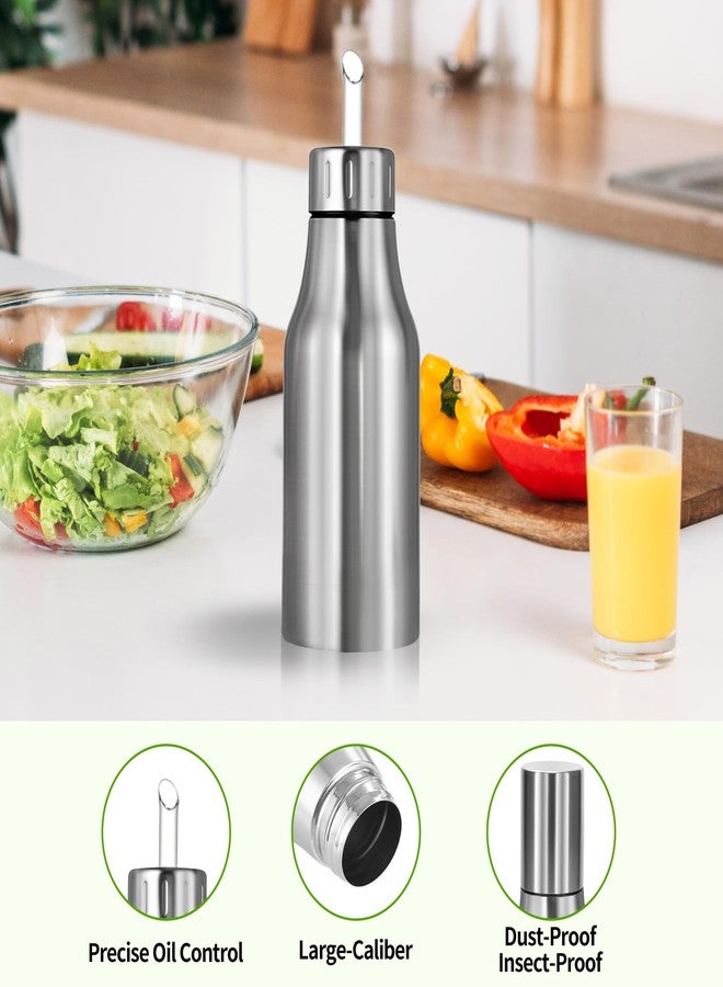 OlBuWa Stainless Steel Oil Dispenser Bottle - Leak-Proof Olive Oil Decanter for Kitchen(17Oz) - Image 2