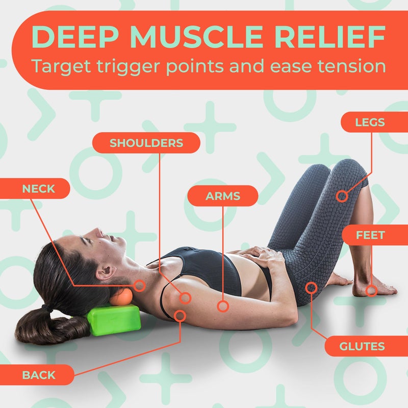 Deep Recovery Sport Yoga Deep Tissue Massage Ball Set, Extra Firm â€“ Lacrosse Ball Size (2.9in) Myofascial Release Balls for Feet, Back, Neck, Legs, & Arms â€“ Trigger Point & Mobility Therapy (2-Pack) - Image 2
