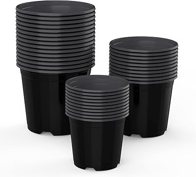 UPMCT 4 5 6 Inch Nursery Pots Variety Pack, 45 Pack Plants Flower Pots Flexible Plastic Planters Indoor Modern - Image 1