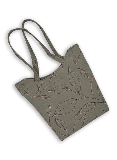 casual printed linen tote bag W230016c
