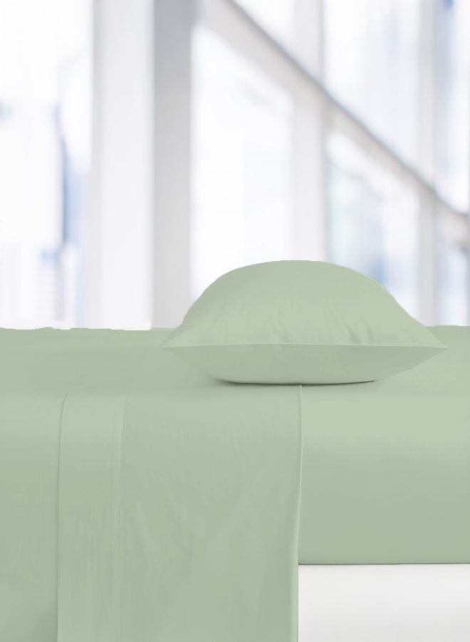 ايست من نون 2-Piece Pillowcase set | Soft 400 TC Sateen Cotton Material |  Light Green Desert Sage Color | 2 Pillowcases 50 cm x 100 cmBundle - Image 4