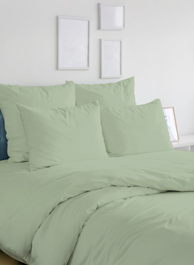 ايست من نون 2-Piece Pillowcase set | Soft 400 TC Sateen Cotton Material |  Light Green Desert Sage Color | 2 Pillowcases 50 cm x 100 cmBundle - Image 3