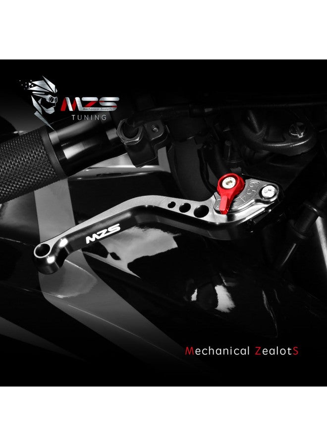 MZS MZS Black Motorcycle Brake Clutch Levers Adjustable Short Compatible with GROM MSX125 14-24 | CBR250R 11-15 | CBR300R CB300F 14-22 | CB300R 18-24 | CBR500R CB500F CB500X 13-21 | Monkey 18-24  - Image 1